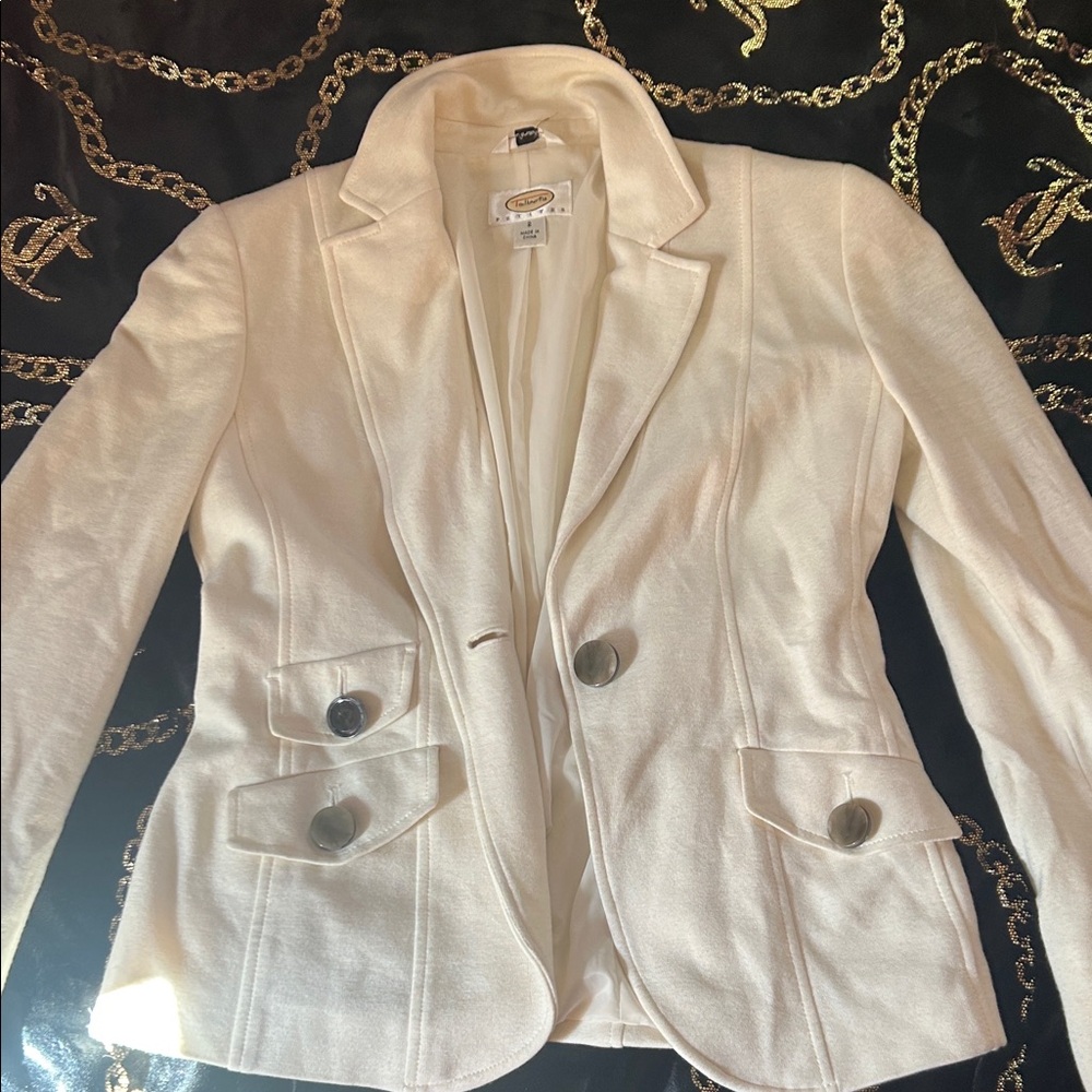 Elegant Cream White Women's Blazer